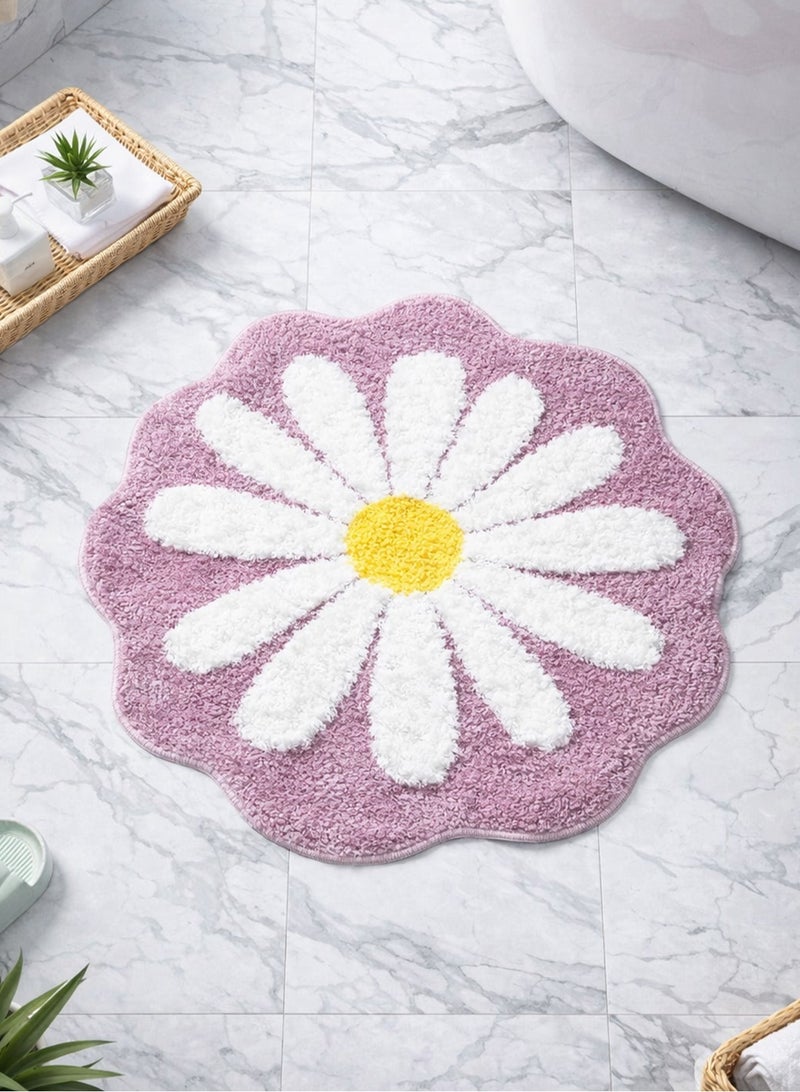 LOOPITYS Cute bathroom mat, flower carpet, absorbent anti slip mat, suitable for bedroom, kitchen, bathroom, and toilet flooring - Image 1